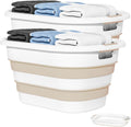 OOAMBB 43L(11.5Gallon) Collapsible Laundry Baskets plastic, Pop Up Laundry hamper/Storage Container, Foldable Laundry Basket with Large Capacity,Sturdy,Space Saver (Beige, 2 Packs)