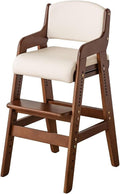 タンスのゲン TANSU NO GEN Japanese Wooden Chair, Height Adjustment for Babies and Toddlers Aged 4-12, up to 99.2 lbs, Designed in Japan, Slide The seat, Brown,4960040102(113286)
