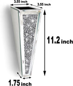 Flower Vase Crushed Diamond Mirrored Hanging Planter& Geometric Decor Mirrored Container,Silver Decorative Mirror Vase Luxury for Home Decor.befit for Faux Plants.Can’t Hold Water.(Set of 2)