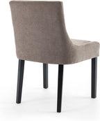 Dining Chairs Set of 4 – Extra Wide & Padded Fabric Dining Chairs with Solid Wood Legs, High-Density Foam Cushion, Mid-Back Modern Kitchen Chairs for Comfortable Everyday Use