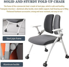 Ergonomic Folding Office Chair with Wheels Portable Study Conference Training Chair for Home Office Compact Lightweigh
