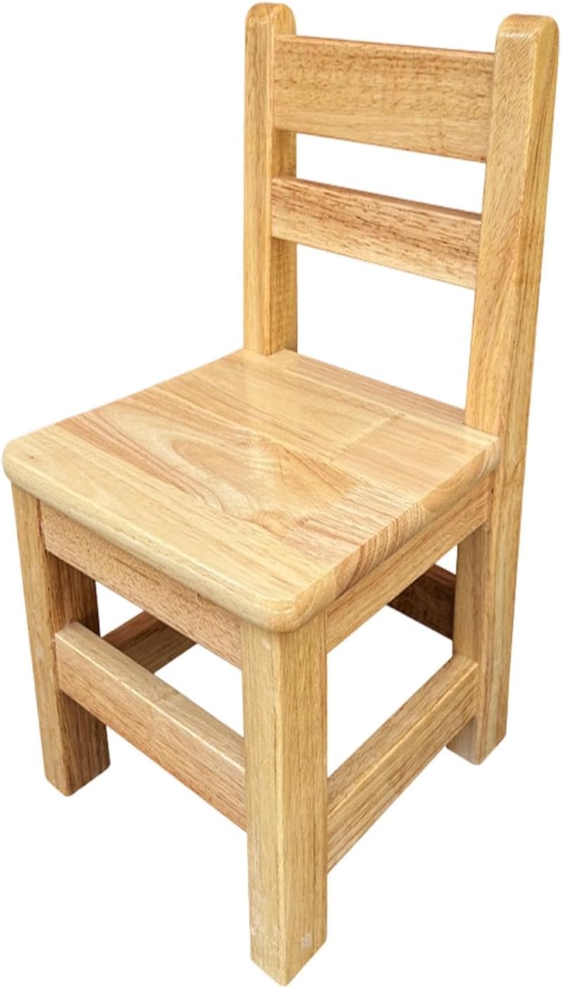 Kids Wooden Chair Decorative Comfortable Ladderback Sturdy Multifunctional Foot Stool Ottoman Fully Assembled Suitable Girls, M