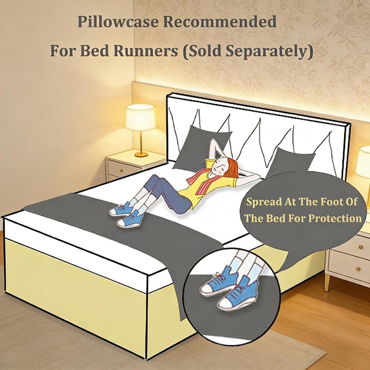 Knit Bed Runner with Tassels Solid Color Knitted Bed Scarf for Twin Queen King Beds, Bed Throw Blanket for Bedroom Hotel, 13 Colors, Matching Pillow Covers Optional-Khaki||60x260cm