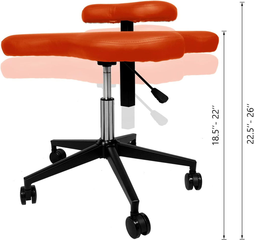 Hans Meditation Chair,Cross Legged Kneeling Chair for Ergonomic Posture Corrective Seat (Orange) (211)