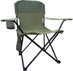 Folding Camping Chairs with High Back, Comfortable Outdoor Chairs 300lbs Capacity Lightweight Portable Chair with Storage Bag for Camping, Fishing, Green
