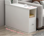Side Tables Living Room Small Side Table Sofa Sideboard Cabinet Sandwich Narrow Gap Next to Light Luxury Corner Bedside Coffee(25x90x55cm)