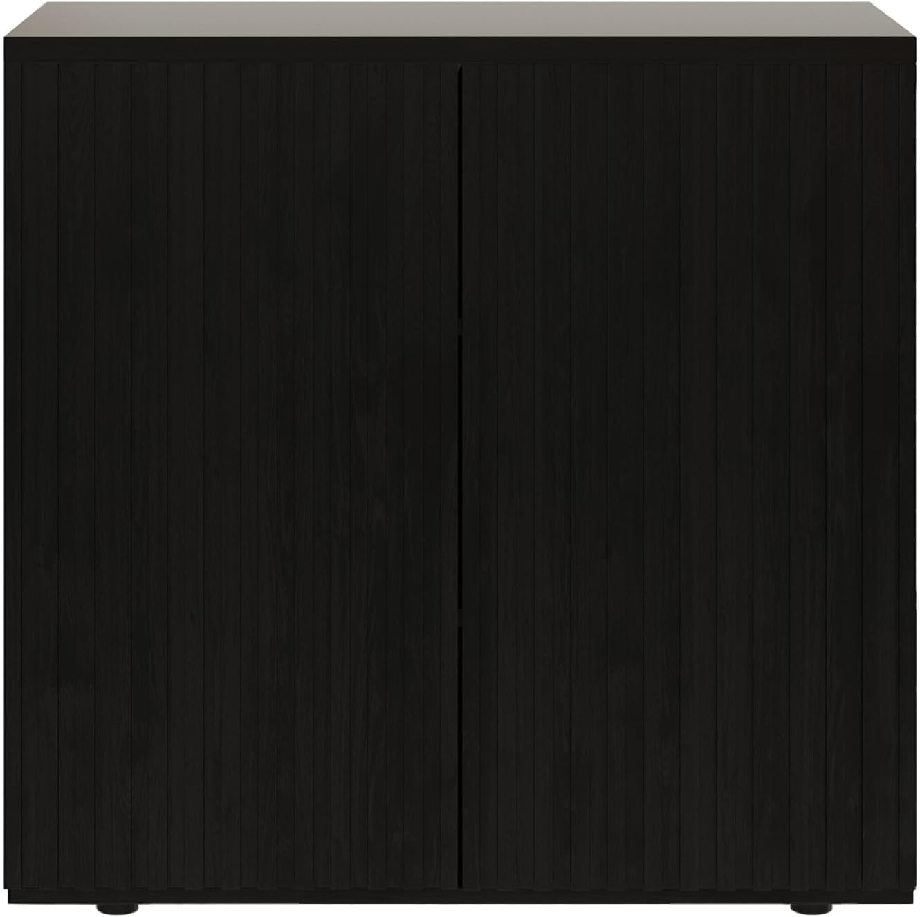Rophefx Fluted Sideboard Cabinet, 94.5" Buffet Cabinet with Storage, Credenza Storage Cabinets with Adjustable Shelf, Wood Entryway Cabinets with Pop-up Doors for Living Room, Entryway, Hallway, Black