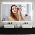 GarveeHome 60x36 Inch LED Bathroom Mirror with Lights, Dimmable Backlit & Frontlit Vanity Mirror, Anti-Fog, Shatterproof, 3X Magnification, Rectangular Wall Mounted Smart Mirror for Bathroom
