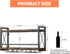 Homeiju Wall Mounted Wine Rack, Bottle & Glass Holder Wood-Metal Retro Wine Rack, Wine Bottles Display Wall Storage for Kitchen Dining Room Home Bar