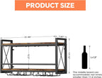 Homeiju Wall Mounted Wine Rack, Bottle & Glass Holder Wood-Metal Retro Wine Rack, Wine Bottles Display Wall Storage for Kitchen Dining Room Home Bar