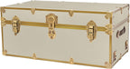 Rhino Trunk & Case Lux Faux Leather Trunk – Large 32"x18"x14" Storage Box, Coffee Table, End of Bed Chest, Entryway Storage Bench – USA-Made – Strong & Secure for Camp & Dorm – Antique Brass Hardware