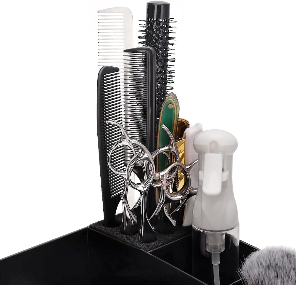 Barber Clippers Tray Station Hair Trimmer Holder Multifunctional Razors Case Stylist Hairdressing Combs Clips Scissors Holder(12.87" X 8.9")