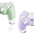 Puiseno Wireless Controller for PS-4, Dual Vibration Game Joystick/Motion Sensing/Touchpad/Speaker/3.5mm Audio Jack Headphone, Upgraded Six-Axis Sensor, Compatible with PS4/Slim/Pro Console/PC (green+purple)
