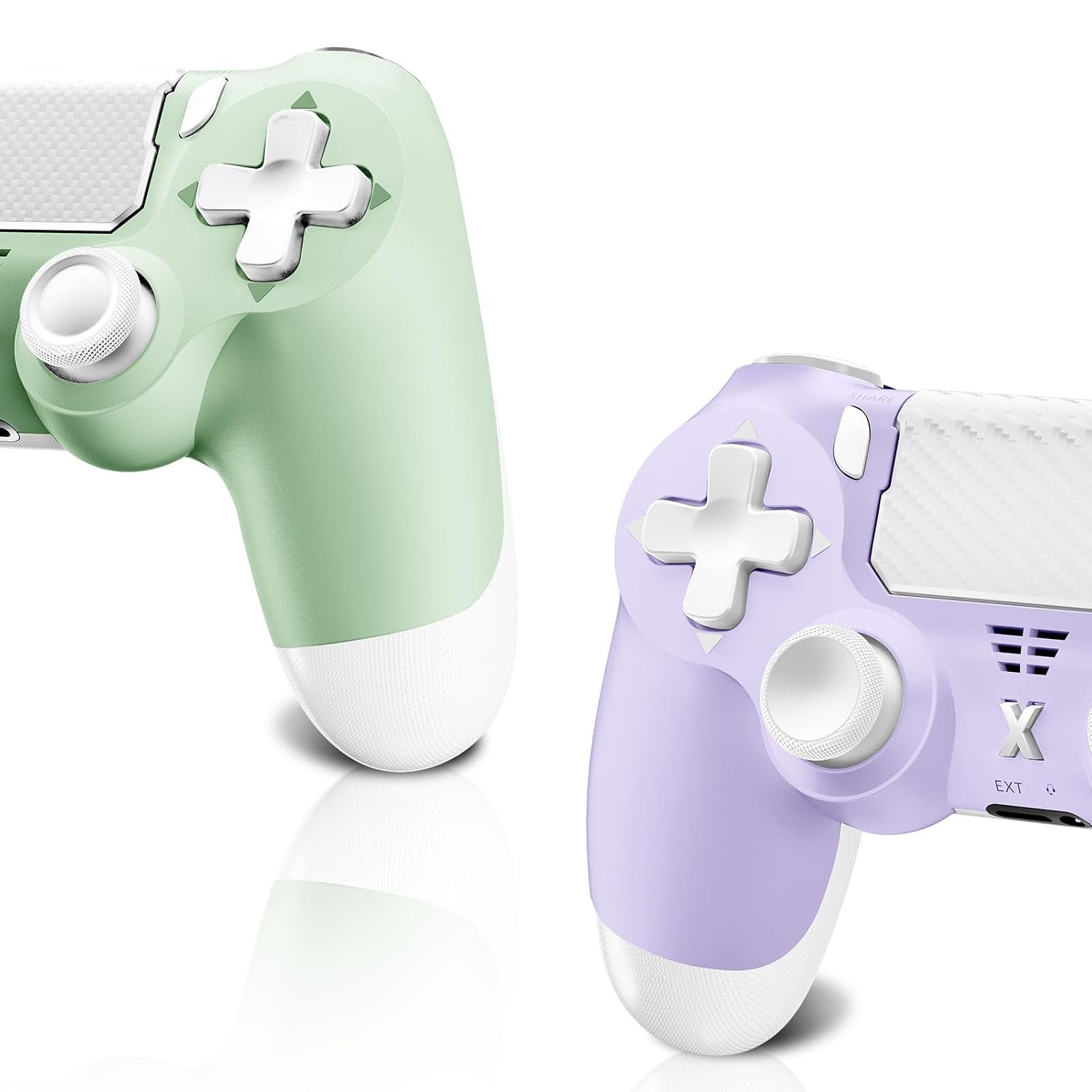 Puiseno Wireless Controller for PS-4, Dual Vibration Game Joystick/Motion Sensing/Touchpad/Speaker/3.5mm Audio Jack Headphone, Upgraded Six-Axis Sensor, Compatible with PS4/Slim/Pro Console/PC (green+purple)