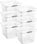 Sterilite 6-Pack 1.5 Bushel Capacity Square Laundry Basket, White – Plastic Clothes Hamper Storage with Ventilated Rectangular Holes & Large Comfort Grip Handles for Easy Carry