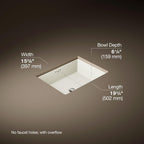 Kohler K-2330-96 Interior 1-Bowl Undermount Bath Sink Biscuit