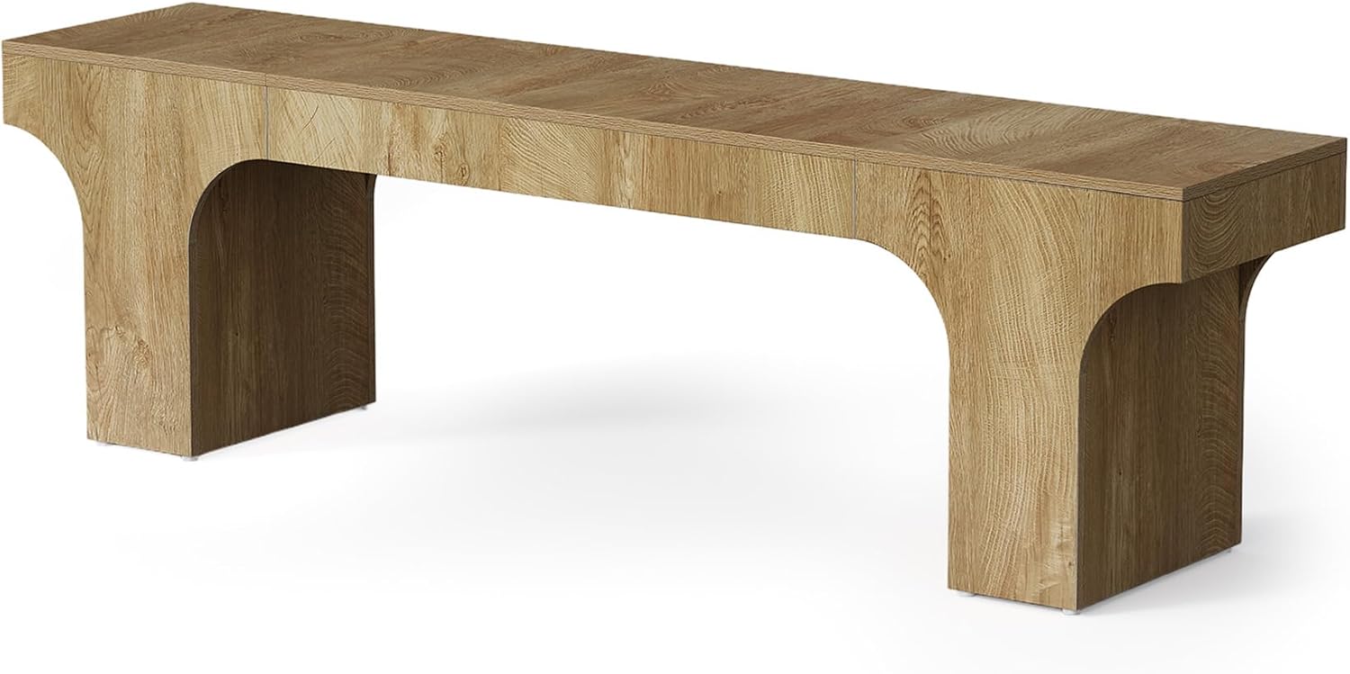 LITTLE TREE 63" Wooden Bench, End of Bed Bench, Long Hallway Bench, Farmhouse Entryway Bench for Hallway, Living Room, Kitchen