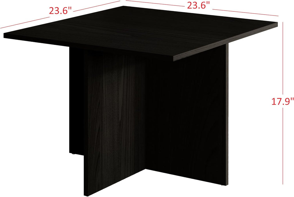 HOME DESIGN Joliet 3 Piece Coffee Table Set 23.6 Inches with Plank-Style Tops, Modern Living Room Furniture, Durable Wood Look, Black