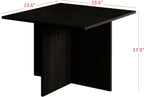 HOME DESIGN Joliet 3 Piece Coffee Table Set 23.6 Inches with Plank-Style Tops, Modern Living Room Furniture, Durable Wood Look, Black