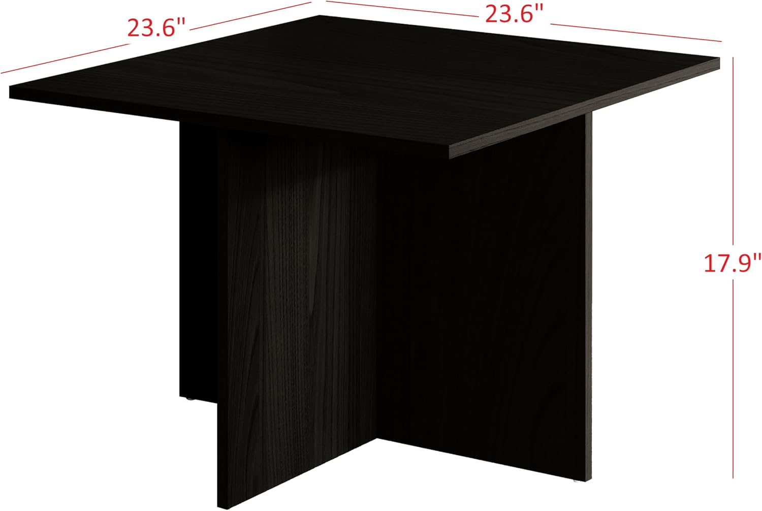 HOME DESIGN Joliet 3 Piece Coffee Table Set 23.6 Inches with Plank-Style Tops, Modern Living Room Furniture, Durable Wood Look, Black