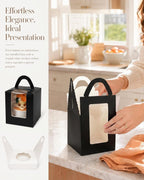 Bakepacker Individual Cupcake Boxes with Window 100 Count Black Single Cupcakes Box 3.6"X3.6"X4.3" Cupcake Carrier