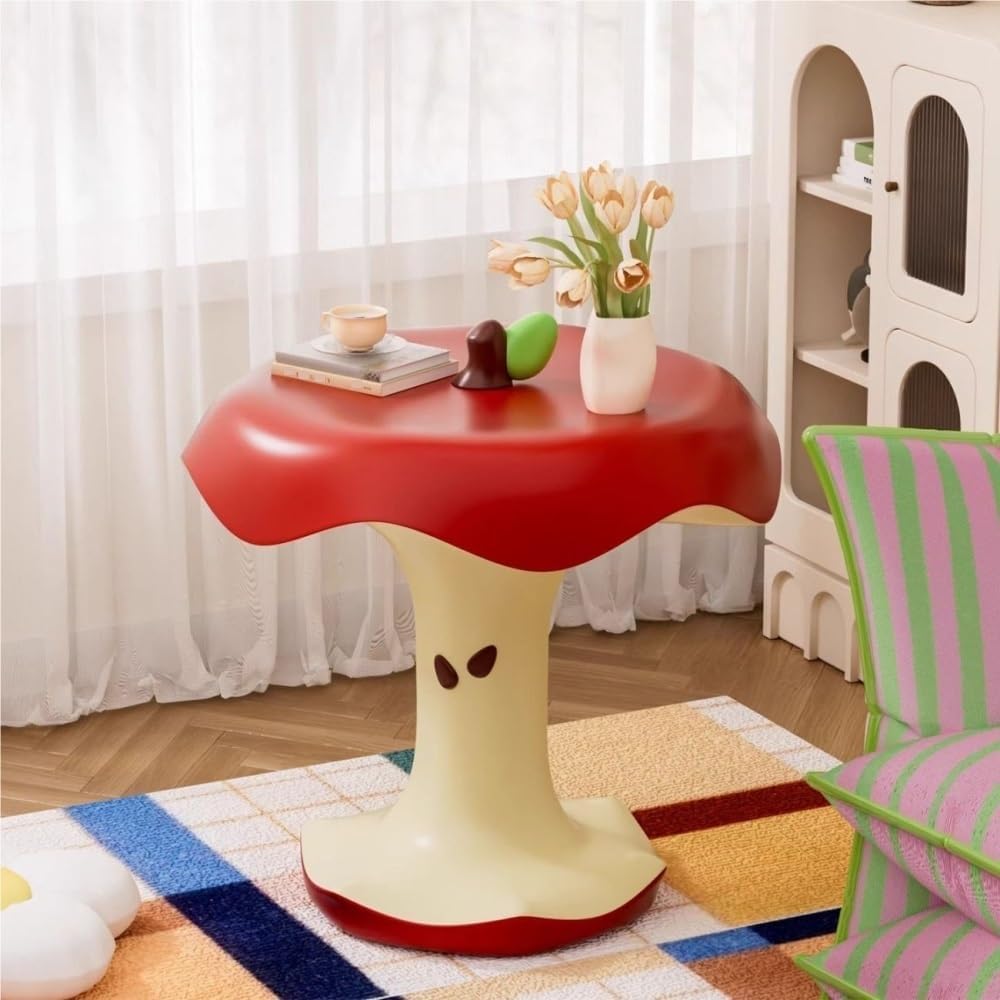 Resin Cute Side Table, Funky Fruit Accent Table, Eclectic Decorative Nightstand for Living Room, Balcony, Cafes