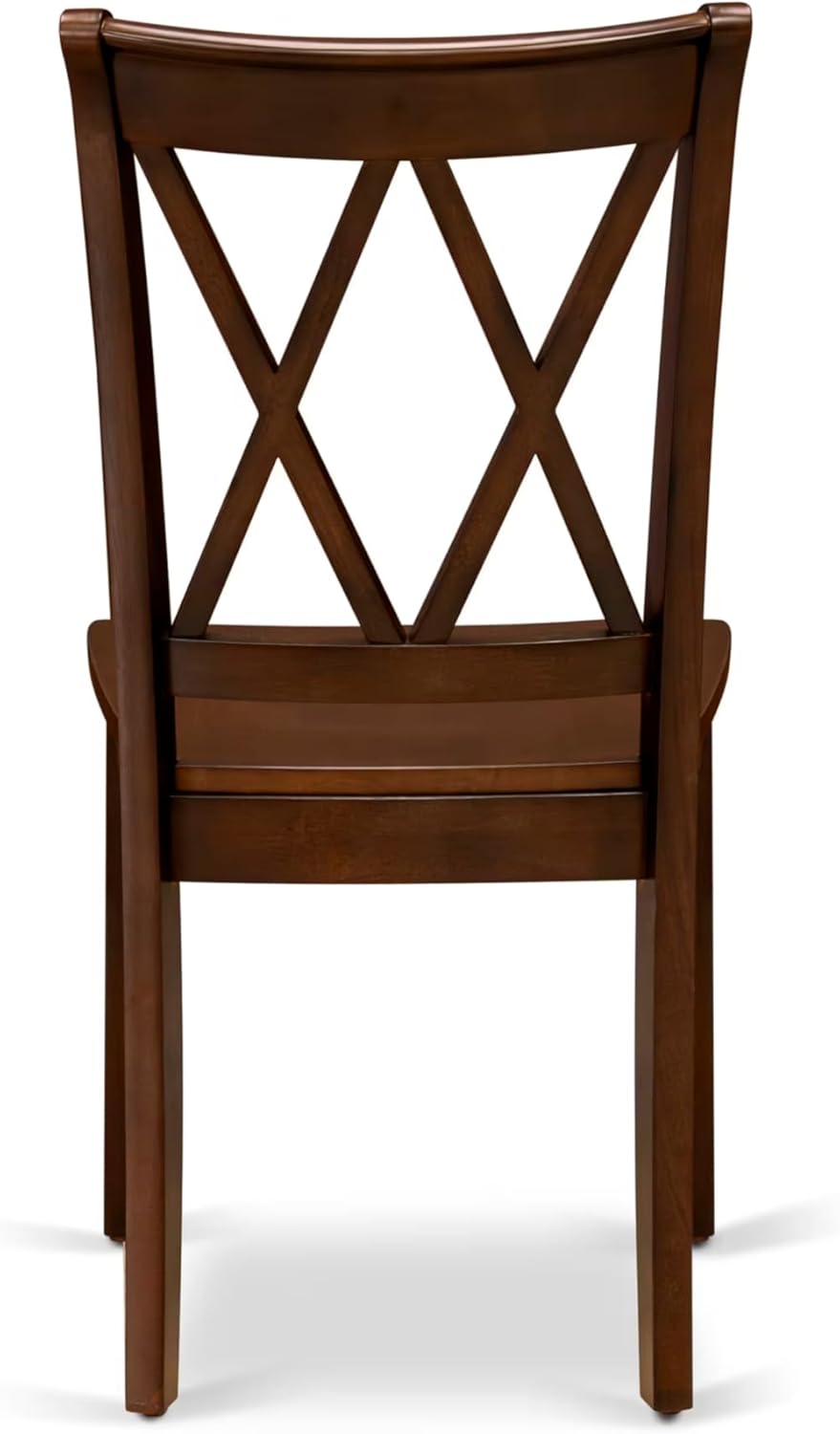 East West Furniture CLC-ESP-W Clarksville Dining Room Chairs - Double Cross Back Wood Seat Chairs, Set of 2, Espresso