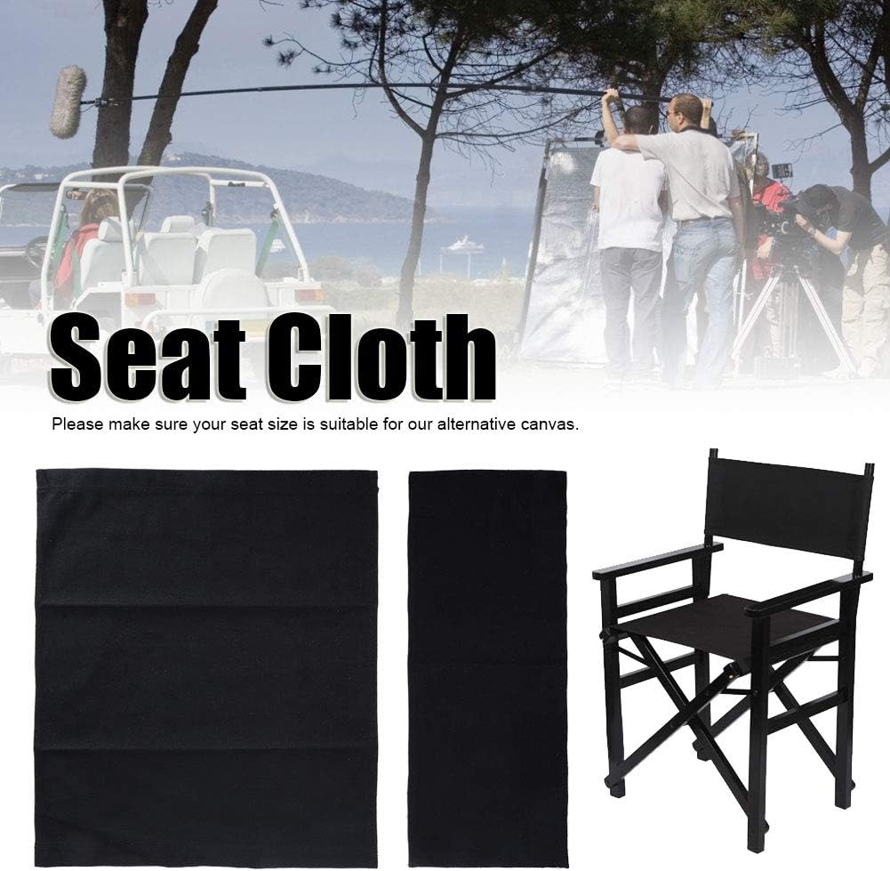 GLOGLOW 1 Set Directors Chair Canvas Replacement Covers, Movie Chair Replacement Canvas Seat and Back Cover for Home Director Chair (Black)