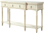 Christopher Knight Home Cally Wood Console Table with Drawers & Bottom Shelf, Narrow Entryway Table with Turned Roman Legs, Traditional Rectangular Wall Table for Living Room Study Hallway, White