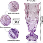 Glass Flower vase 2.4lb 9.5inch,Bohemian Style, for Centerpieces,Wedding,Home Decor Glass Vase (Purple Pink)