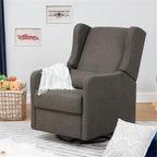 Carter's by DaVinci Arlo Recliner and Swivel Glider in Performance Charcoal Linen, Water Repellent & Stain Resistant, Greenguard Gold & CertiPUR-US Certified