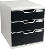 Exacompta Modulo A4 Office, 3 Closed Drawers - Light Grey/Black