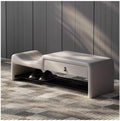 Footrest Bedroom Bench for Simple Italian Entrance Shoes, with Storage Drawer for Parents and Children, Stainless Steel, Shelf Height for Shoes Benches Punta Bed (Light Gra