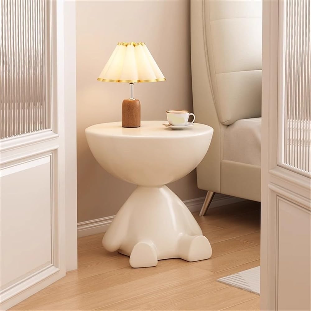 Cute Shaped Round Multi Functional Ottoman Aent Table - Side Table/Small Night Stand for Living Room/Bedroom/Kitchen/Bathroom Home Furniture