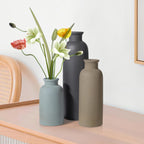 Small Ceramic Vase Set of 3, Boho Modern Flower Vase Room Decor, Farmhouse Decor, Vases for Your Kitchen, Bathroom, Bedroom, Living Room, Office&Shelf Centerpiece Table Decorations Multicolor