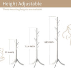 Coat Rack Freestanding, Coat Stands Entryway, Bamboo Coat Rack Hat Hanger 8 Hook for Jacket, Purse, Scarf Rack, Umbrella Tree Stand (White)
