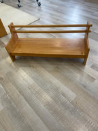 Kinderhuis-Mika Infant Toddler Beech Wood Bench Chair Montessori Classroom Furniture Wood Bench Homeschool Baby Bench Daycare Furniture 0-3 Years 1 Year