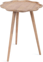 Kate and Laurel Alezar Modern Wooden Round Side Table, 19 x 19 x 24, Light Natural, Transitional Solid Wood End Table with Wavy Edge for Teen Bedroom Nightstand or Dorm Room Decor