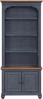84" High Kitchen Sideboard, Wooden Storage Cabinet, No Assembly Required, with 4 Shelves and 2 Panel Doors, Corduroy Blue Finish, for Kitchen, Dining Room, Living Room, Blue