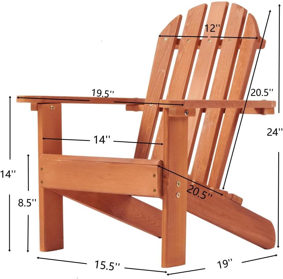 Kids Adirondack Chair, Wooden Patio Lounge Chair and Outdoor Seat for Kids, Natural Cedar Indoor Outdoor Chair for Porch Backyard Garden Deck