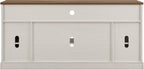 OKD 70" Farmhouse Buffet Cabinet w/Sliding Barn Door, Antique White | 2 Storage Cabinets, Large Open Shelf, Rustic Sideboard, Wood Coffee Bar, Dining Room, Kitchen, Living Room
