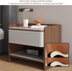 Modern Nightstands with Drawer and Open Storage Shelf Wooden Bedside Table End Table with Storage Sofa Side Table for Indoor Living Room Creative idea(Gray)