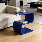 Acrylic Side Table 17.7" H - S-Shaped Blue End Table, 20 lbs Capacity, No Assembly Required