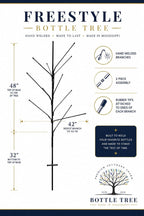 BottleTree The Freestyle | Outside Yard Garden Decor | 2 Pc Assembly | No Tolls Required | Displays 13 Bottles | 5 ft. Tall | Heavy Duty Welded Raw Steel | Unpainted | Made in Mississippi USA