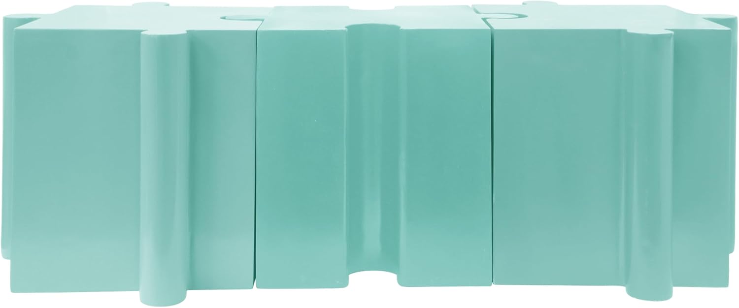 Modular Puzzle Side Tables for Small Spaces: 3-in-1 Interlocking MGO Tables with 200lb Capacity - Indoor & Outdoor Use for Apartments & Patios - Light Green Color