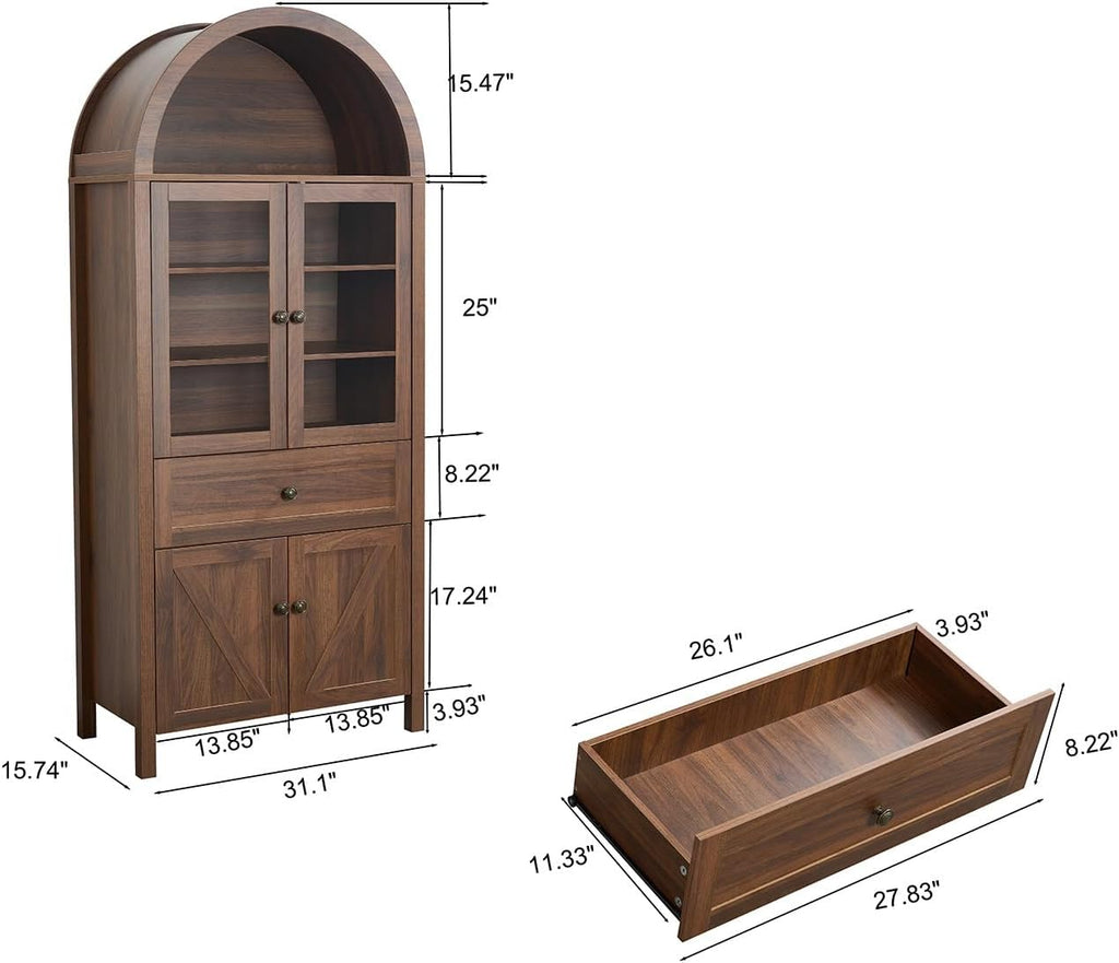 Dome Cabinet, Storage Locker with Large Storage Space, Retro Pantry Cupboard for Kitchen,for Kitchen Home