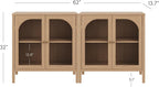 Nathan James Mason Modern Farmhouse TV Stand, Free Standing Accent Sideboard Buffet, Cabinet with Glass Doors and Adjustable Shelf, Clear Glass/Raw Oak Set of 2