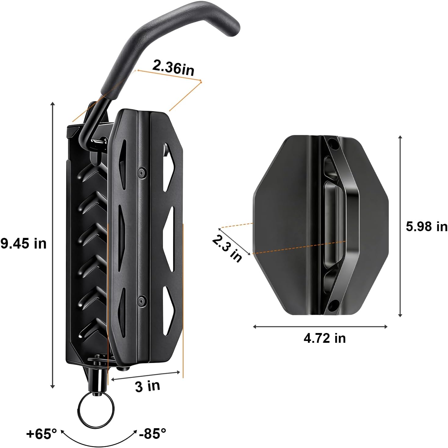 QAQ Swivel Bike Wall Mount, Vertical Bike Rack Garage Holds Up To 66lbs, Bike Hooks For Garage Space-Saving, Easy To Install -1 PACK