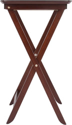 Winsome Darlene Set of 2 Foldable Snack Tables, 26" in Walnut, Easy to Store Portable Fold Up Table Set for Kitchen, Living Room TV Dining, Crafts, Puzzles, Work From Home