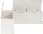Linon Harris White Solid Pine Backless Nook with Interior Storage